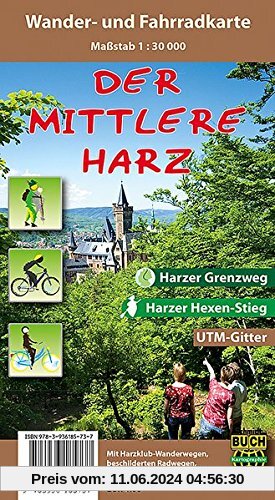 Der mittlere Harz: Wander- und Fahrradkarte